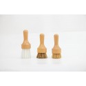 Wooden handle cleaning brush