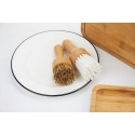 Wooden handle cleaning brush