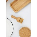 Wooden handle cleaning brush