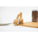 Wooden handle cleaning brush