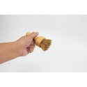 Wooden handle cleaning brush